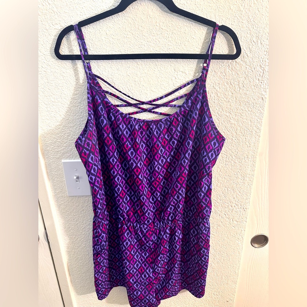 Arizona Jean Company Purple Blue Backless Tank Top XL
